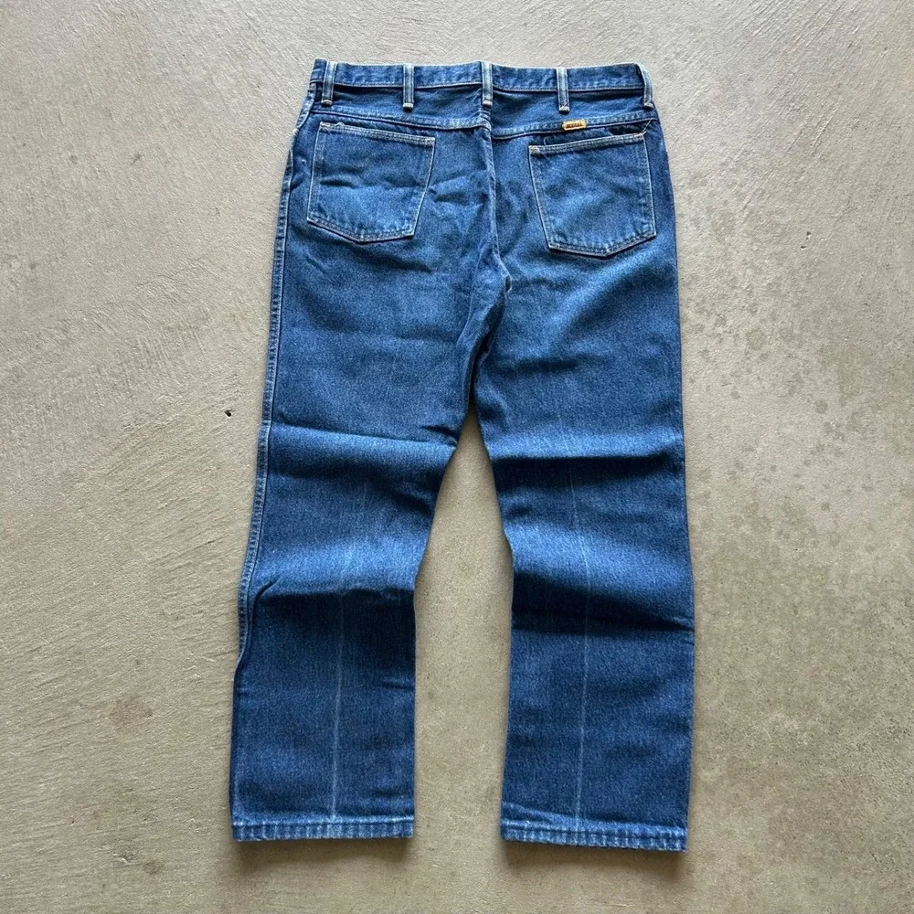 Vintage 70s Rustler Jeans‎ Size 36x30 Blue Medium Wash Denim Talon Zip USA Made